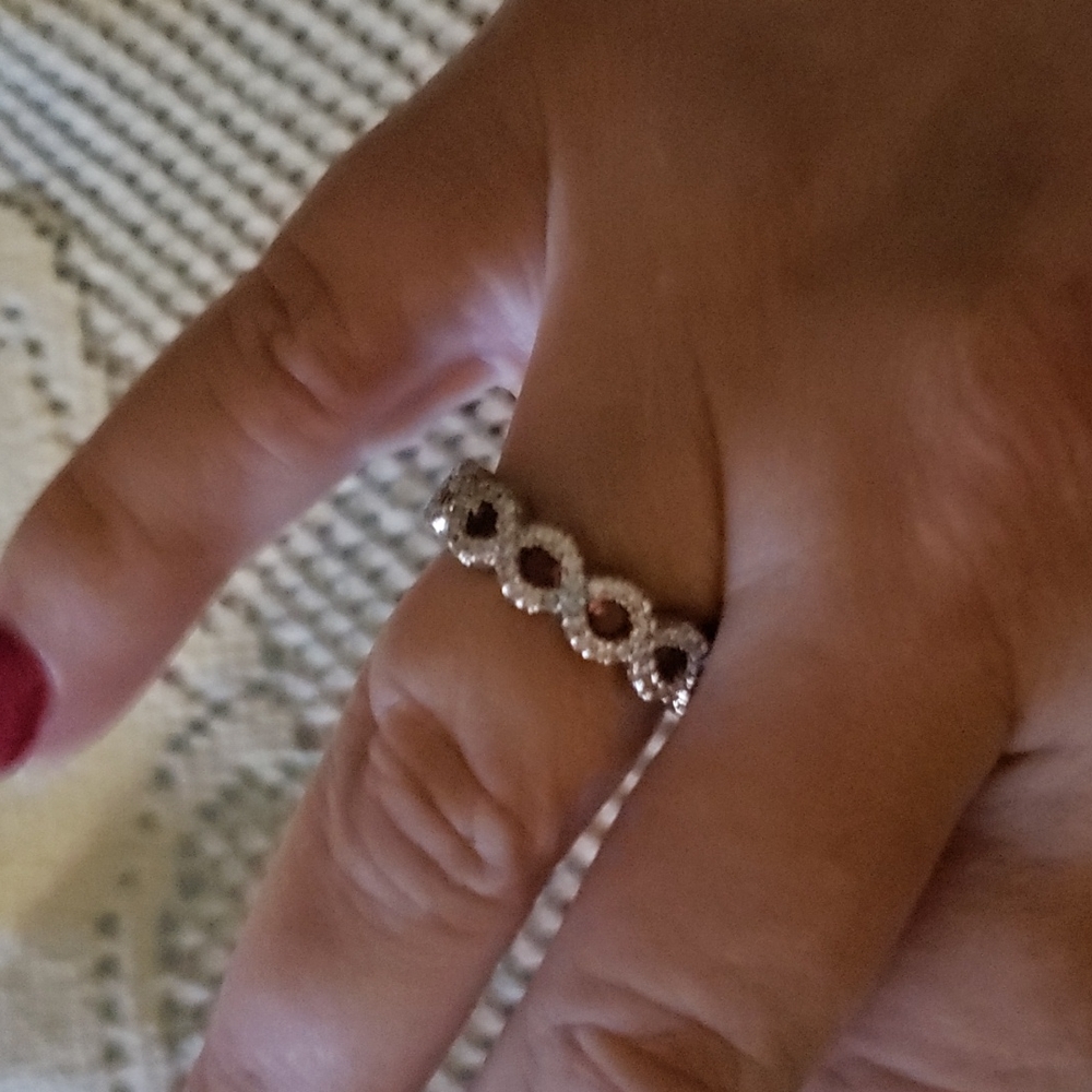 Lab Created Ruby & Cz Ring - image 1